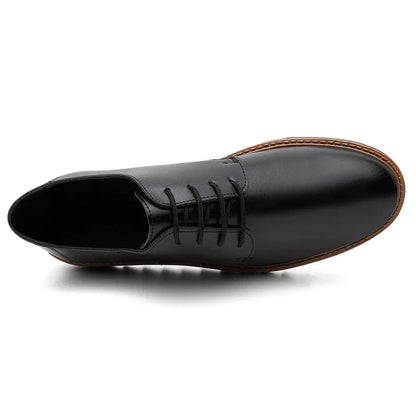 Chaussure Habillée Homme Derby Noir à Semelle Épaisse – Style Sport-Chic